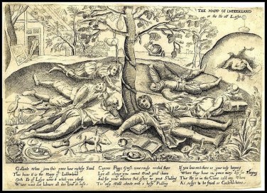 The Mapp of Lubberland woodcut